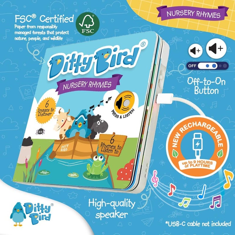 | Nursery Rhymes | Interactive Musical Sound Book for Toddlers 1- 3 | Sing-Along boardbook for Baby - Image 2